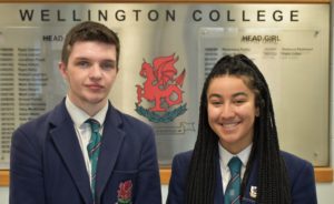 Wellington College Head Boy and Head Girl for 2021-22