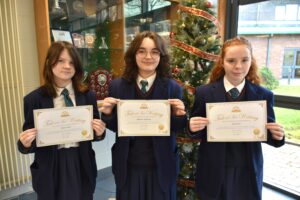 Poetry competition winners from Year 9